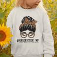 HR Director Leopard Messy Bun Appreciation Back To School Performance Graphic Toddler Sweatshirt HR Director Leopard Messy Bun Appreciation Back To School Performance Graphic Toddler Sweatshirt