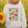 Kindergarten Is My Jam Boho Floral Strawberry Back To School Graphic Toddler Sweatshirt Kindergarten Is My Jam Boho Floral Strawberry Back To School Graphic Toddler Sweatshirt