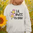 Lil Miss 4th Grade Coquette Bow Pencil Back To School Girls Graphic Toddler Sweatshirt Lil Miss 4th Grade Coquette Bow Pencil Back To School Girls Graphic Toddler Sweatshirt