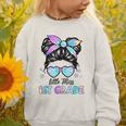 Little Miss 1st Grade Messy Bun Back To School Girls Kids Graphic Toddler Sweatshirt