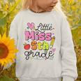 Little Miss 5th Grade Back To School Cute Fifth Grade Girls Graphic Toddler Sweatshirt