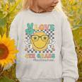Peace Love 4th Grade Cute Smile Face Back To School Girls Graphic Toddler Sweatshirt