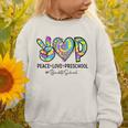 Peace Love Preschool First Day Of Preschool Back To School Graphic Toddler Sweatshirt Peace Love Preschool First Day Of Preschool Back To School Graphic Toddler Sweatshirt