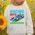 Racing Into Kindergarten Race Car Driver Back To School Performance Graphic Toddler Sweatshirt