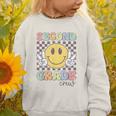 Second Grade Crew Smile Face Back To School 2nd Grade Team Graphic Toddler Sweatshirt