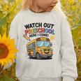 Watch Out Preschool Here I Come Preschool Back To School Graphic Toddler Sweatshirt Watch Out Preschool Here I Come Preschool Back To School Graphic Toddler Sweatshirt