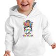 Hello 4th Grade Messy Bun Girls Back To School First Day Graphic Toddler Hoodie Hello 4th Grade Messy Bun Girls Back To School First Day Graphic Toddler Hoodie