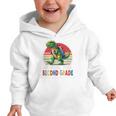 Roaring Into Second Grade T-Rex Back To School 2nd Grade Premium Tri-Blend Graphic Toddler Hoodie