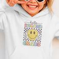2nd Grade Team Back To School Hello Second Grade Smile Face Graphic Toddler Hoodie