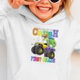 Back To School Boy Dinosaur I'm Ready To Crush First Grade Graphic Toddler Hoodie