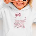 Back To School Cute Pink Coquette Girls Hello Second Grade Graphic Toddler Hoodie