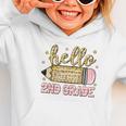 Back To School Hello Second 2nd Grade Leopard Pencil Girl Graphic Toddler Hoodie