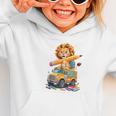 Back To School Lion School Bus 100 Days Of School Graphic Toddler Hoodie