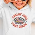 Back To School Rollin Into First Grade Girls Graphic Toddler Hoodie Back To School Rollin Into First Grade Girls Graphic Toddler Hoodie