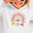 Back To School Shirt Rainbow Happy First Day Of Pre-K Graphic Toddler Hoodie Back To School Shirt Rainbow Happy First Day Of Pre-K Graphic Toddler Hoodie