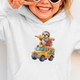 Back To School Sloth School Bus 100 Days Of School Graphic Toddler Hoodie