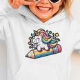 Back To School Unicorn Riding A Pencil Graphic Toddler Hoodie