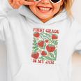 First Grade Is My Jam Boho Floral Strawberry Back To School Graphic Toddler Hoodie First Grade Is My Jam Boho Floral Strawberry Back To School Graphic Toddler Hoodie