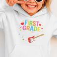 First Grade Rocks Colorful Back To School Guitar Graphic Toddler Hoodie First Grade Rocks Colorful Back To School Guitar Graphic Toddler Hoodie