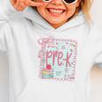 Girls Pre-K Coquette Bow Pink Preppy Back To School Graphic Toddler Hoodie Girls Pre-K Coquette Bow Pink Preppy Back To School Graphic Toddler Hoodie