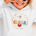 Groovy Attendance Clerk Back To School Appreciation Week Graphic Toddler Hoodie