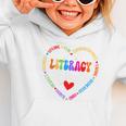 Groovy Literacy Team Reading Appreciation Back To School Graphic Toddler Hoodie Groovy Literacy Team Reading Appreciation Back To School Graphic Toddler Hoodie