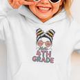 Hello 4th Grade Messy Bun Hair Back To School Girls Graphic Toddler Hoodie Hello 4th Grade Messy Bun Hair Back To School Girls Graphic Toddler Hoodie