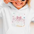 Hello Fourth Grade Back To School Girl Hearts Pink Bow Kids Graphic Toddler Hoodie