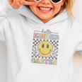 Hello Kindergarten Hippie Smile Face Back To School Graphic Toddler Hoodie Hello Kindergarten Hippie Smile Face Back To School Graphic Toddler Hoodie