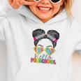 Hello Preschool Messy Bun Tie Dye Back To School Girls Kids Graphic Toddler Hoodie