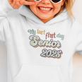 My Last First Day Senior 2025 Back To School Vintage Cool Graphic Toddler Hoodie