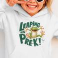 Leaping Into Pre-K Jumping Tree Frog Back To School Fun Graphic Toddler Hoodie Leaping Into Pre-K Jumping Tree Frog Back To School Fun Graphic Toddler Hoodie