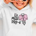 LiL Miss Pre-K Cute Back To School Pink Y2k Coquette Bow Graphic Toddler Hoodie