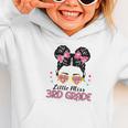 Little Miss 3rd Grade Messy Bun Back To School Graphic Toddler Hoodie Little Miss 3rd Grade Messy Bun Back To School Graphic Toddler Hoodie