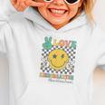 Peace Love Kindergarten Smile Face Hippie Back To School Graphic Toddler Hoodie Peace Love Kindergarten Smile Face Hippie Back To School Graphic Toddler Hoodie