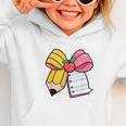 Pencil Coquette Bow Happy First Day Of School Back To School Graphic Toddler Hoodie Pencil Coquette Bow Happy First Day Of School Back To School Graphic Toddler Hoodie