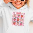 Preppy Back To School 3rd Grade Is My Jam Strawberry Bow Graphic Toddler Hoodie