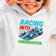 Racing Into Kindergarten Race Car Driver Back To School Performance Graphic Toddler Hoodie Racing Into Kindergarten Race Car Driver Back To School Performance Graphic Toddler Hoodie
