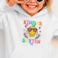 Retro Groovy Kinder Garten Vibes Smile Team Back To School Graphic Toddler Hoodie Retro Groovy Kinder Garten Vibes Smile Team Back To School Graphic Toddler Hoodie