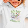 Rollin Into Kindergarten Monster Truck Back To School Graphic Toddler Hoodie