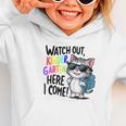 Watch Out Kindergarten Here I Come Cute Cat Back To School Graphic Toddler Hoodie