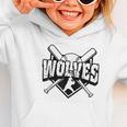 Wolves Baseball Back To School Spirit Graphic Toddler Hoodie