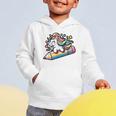 Back To School Unicorn Riding A Pencil Graphic Toddler Hoodie