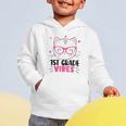 Cute 1st Grade Vibes Cat Kitten Lover Back To School Girls Graphic Toddler Hoodie