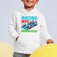 Racing Into Kindergarten Race Car Driver Back To School Performance Graphic Toddler Hoodie Racing Into Kindergarten Race Car Driver Back To School Performance Graphic Toddler Hoodie