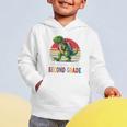 Roaring Into Second Grade T-Rex Back To School 2nd Grade Premium Tri-Blend Graphic Toddler Hoodie