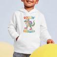 T Rex Rollin Into Kindergarten Back To School First Day Boys Graphic Toddler Hoodie