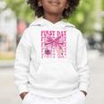 First Day Of School Girls Coquette Bow Back To School Performance Graphic Toddler Hoodie First Day Of School Girls Coquette Bow Back To School Performance Graphic Toddler Hoodie