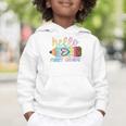 Hello First Grade Back To School Pencil Tie Dye 1st Grade Graphic Toddler Hoodie