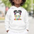 Hello Preschool Messy Bun Tie Dye Back To School Girls Kids Graphic Toddler Hoodie